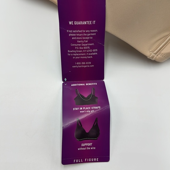 NWT Vanity Fair Wire-Free Bra – Nude, Size 38D - Picture 7 of 10